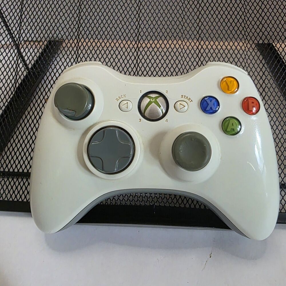 Microsoft Xbox 360 Wireless Controller White Gray WC01 Tested OEM